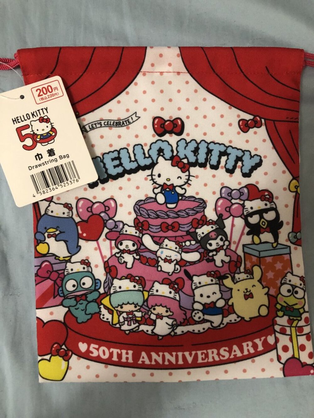 Sanrio  Hello Kitty 50th Anniversary Drawstring Pouch